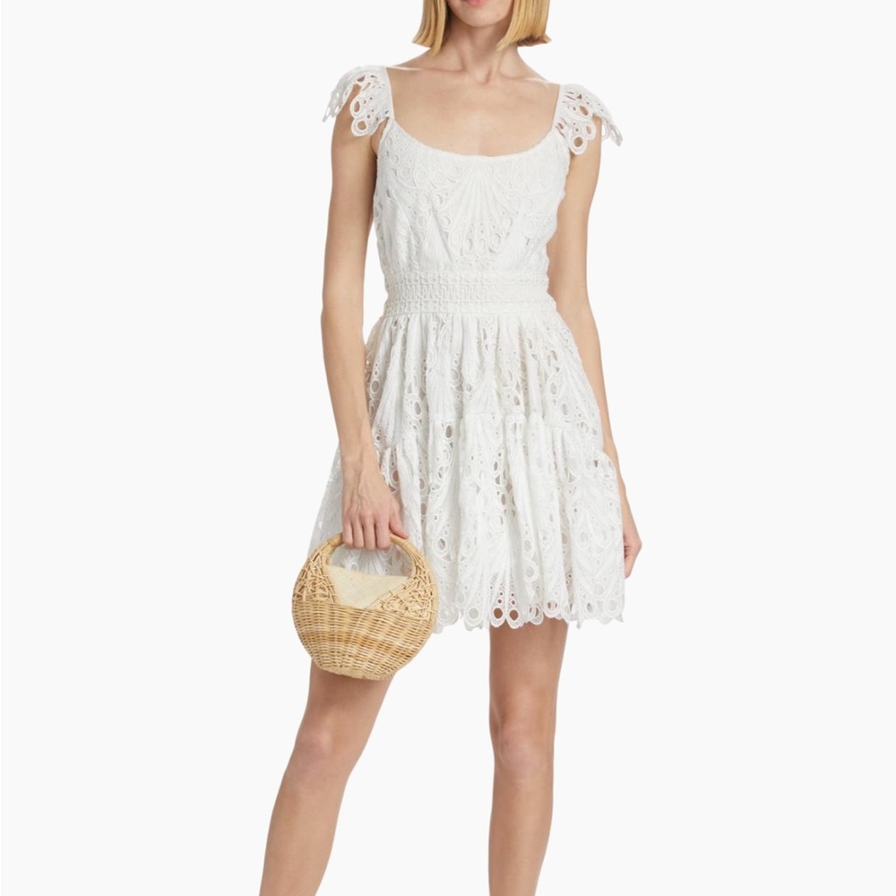 Ramy Brook Charlotte Eyelet Scallop Minidres